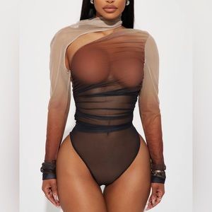 Hot Take Mesh Bodysuit- Brown